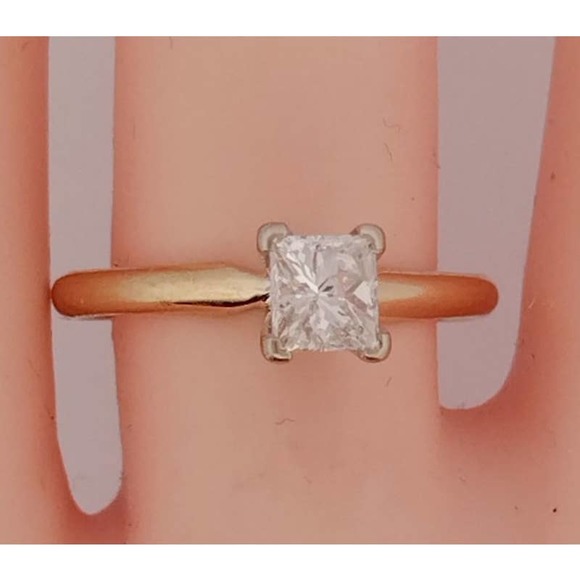 14k Princess Diamond Wedding Engagement Ring 14K Gold size 6,7,8 - Picture 7 of 12